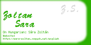 zoltan sara business card